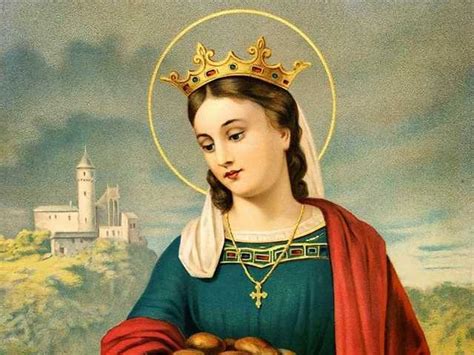 Ritratto storico di Santa Elisabetta d'Ungheria dedita alla cura dei poveri