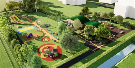 Rendering o foto di un parco giochi in fase di progettazione