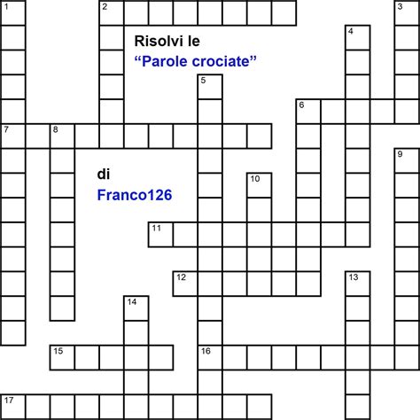 Esempio di griglia di parole crociate con parole nascoste in varie direzioni