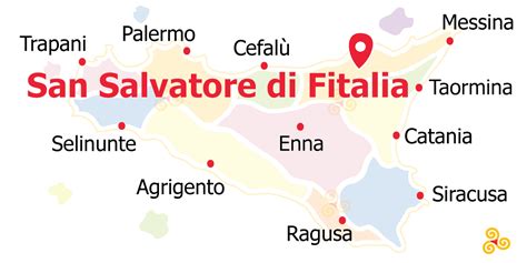 Mappa della Sicilia con evidenziate le località di San Salvatore di Fitalia, Sciacca e Santo Stefano Quisquina