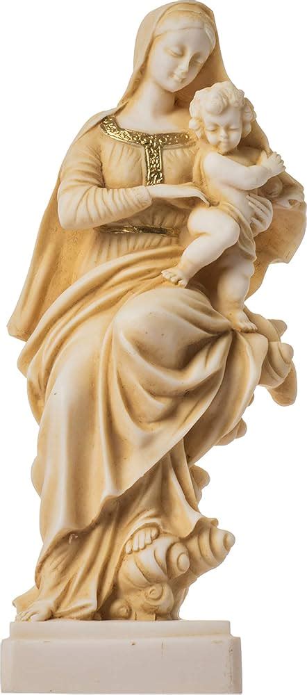 Illustrazione storica o riproduzione fotografica della statuetta della Madonna di Adamo, raffigurante il mezzo busto con il Bambino Gesù.