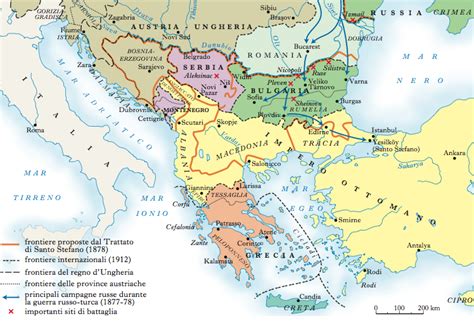 Mappa storica dei Balcani all'inizio del XX secolo per inquadrare il contesto geografico di Skopje.