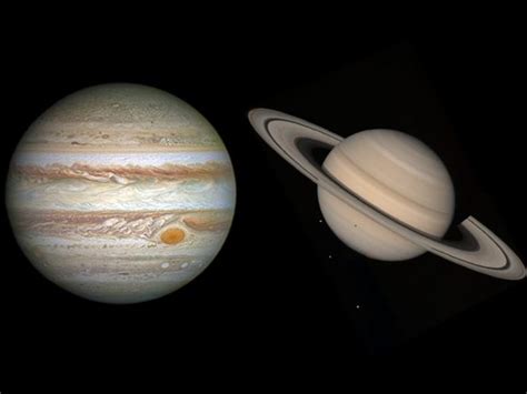 immagine di una congiunzione planetaria tra Giove e Saturno