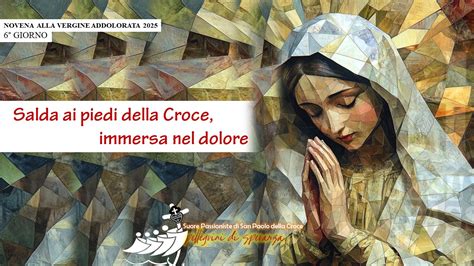 Illustrazione della Madonna Addolorata ai piedi della Croce.