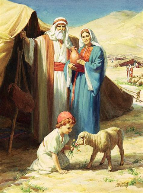 illustrazione biblica di Sara e Abramo