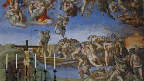 Schema comparativo tra la descrizione dantesca di Caronte e la sua rappresentazione pittorica nel Giudizio Universale di Michelangelo