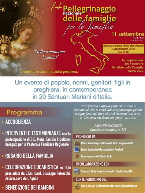 Famiglie in preghiera al Pellegrinaggio Nazionale