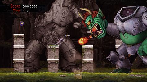 Screenshot di gameplay di Ghosts 'n Goblins con Arthur in azione
