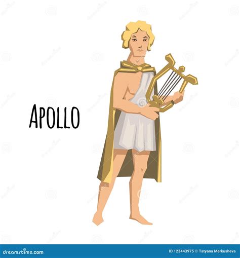illustrazione di Apollo con lira e faretra