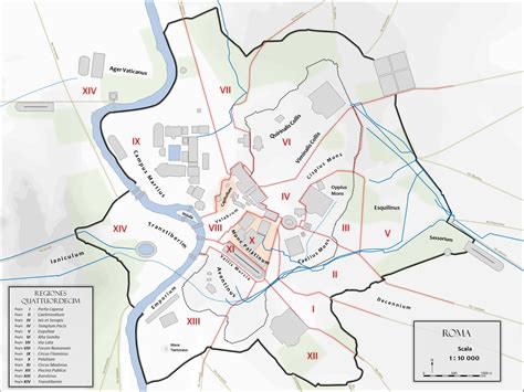 mappa di Roma antica con la posizione dei templi di Apollo