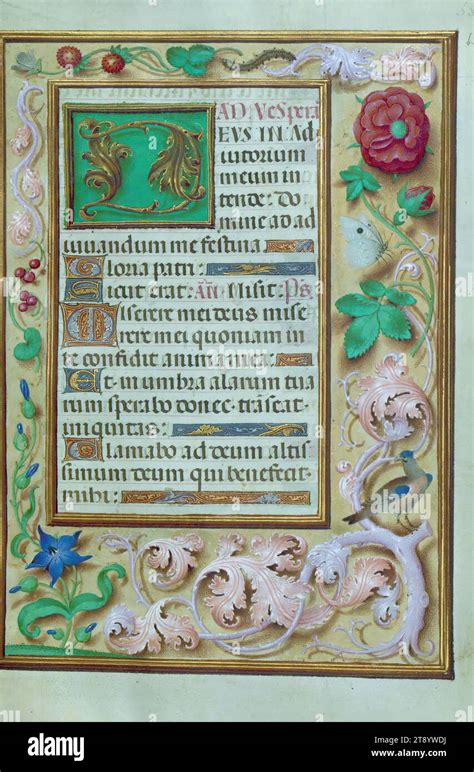 Illustrazione manoscritta di un libro liturgico medievale con iniziali decorate.