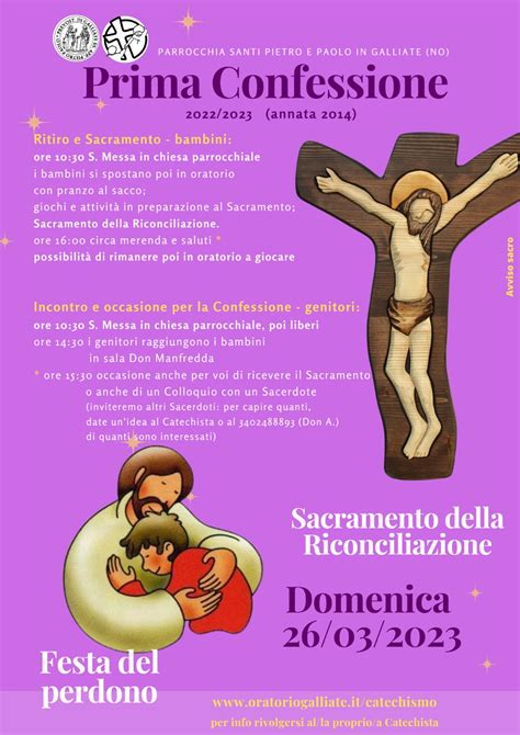 Cartellone a forma di arcobaleno utilizzato durante una celebrazione di Prima Confessione