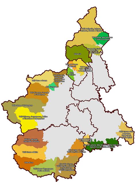 Mappa delle Valli Valdesi in Piemonte