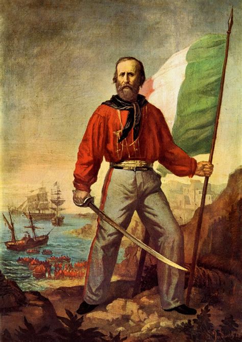 Ritratto di Giuseppe Garibaldi e la sua 