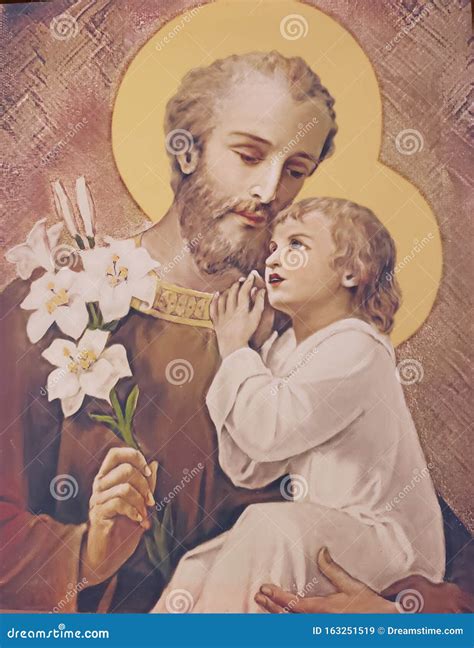 Thematic photo of Saint Joseph with the Child Jesus and Mary