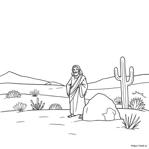 illustrazione di Gesù nel deserto per bambini