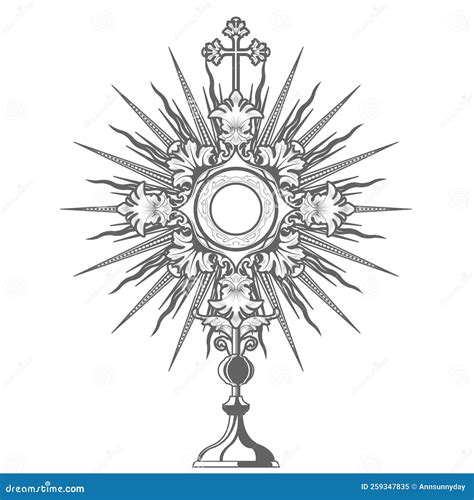 rappresentazione stilizzata dell'Eucaristia al centro della Chiesa