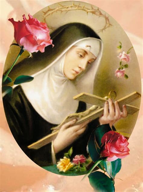 Immagine artistica di Santa Rita con la rosa in inverno