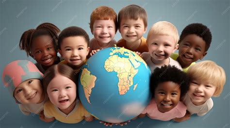 Bambini di diverse nazionalità che pregano il rosario, sorridenti e con gli occhi chiusi