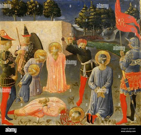 Dettaglio del Martirio dei Santi Cosma e Damiano, con figure in primo piano