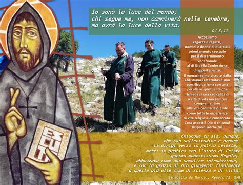Rappresentazione artistica di una comunità monastica benedettina e di una famiglia in preghiera