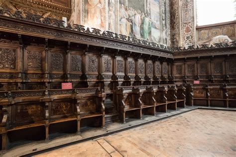 Particolare del coro affrescato