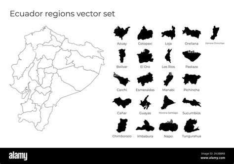 Mappa dell'Ecuador con evidenziate le regioni amazzoniche