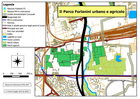 Mappa storica o contemporanea della zona est di Milano con evidenziato il Parco Forlanini e le cascine circostanti