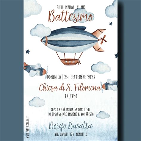 Esempio di invito elegante e sobrio per battesimo
