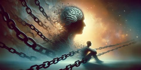Immagine concettuale della libertà spirituale, magari una figura che si libera da catene invisibili con una luce dall'alto