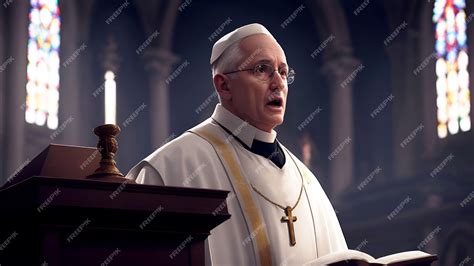 ritratto di sacerdote che predica o folla che ascolta una messa