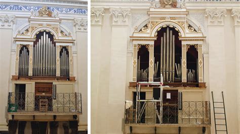 Dettaglio delle canne dell'organo Serassi dopo il restauro