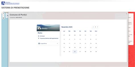 Schermata di sistema di prenotazione online con indicazione di assenza orari disponibili