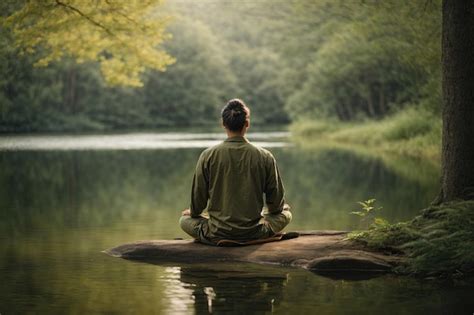 Foto di una persona in preghiera meditativa in un ambiente sereno