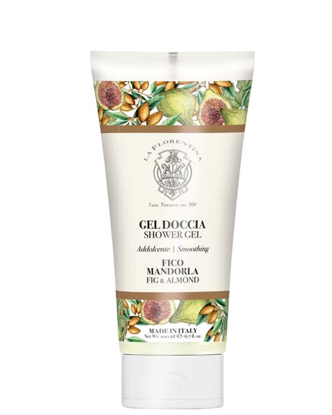 Foto di un gel doccia generico con ingredienti naturali e confezione trasparente