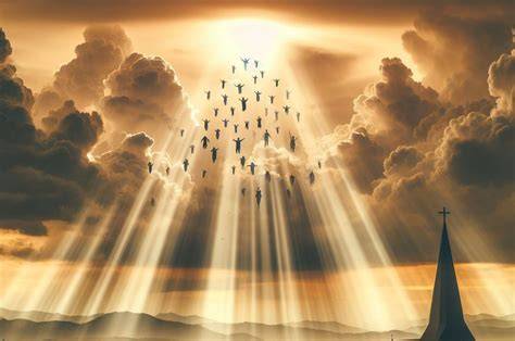 raffigurazione del rapimento della Chiesa o della prima risurrezione