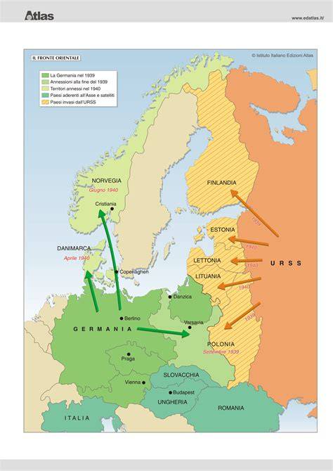 Mappa del fronte orientale nella Seconda Guerra Mondiale
