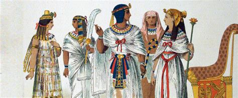 Illustrazione di antichi Egizi con abiti e ornamenti tipici