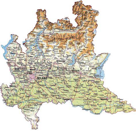 Mappa della Lombardia con evidenziati i siti UNESCO e luoghi di interesse culturale