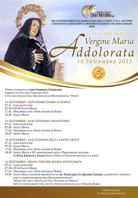 Schema grafico che illustra i momenti principali della processione dell'Addolorata: partenza, benedizione al mare e rientro.
