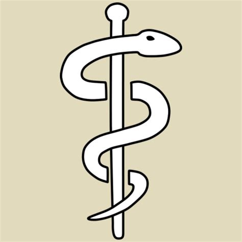 Bastone di Asclepio con un serpente attorcigliato su una verga