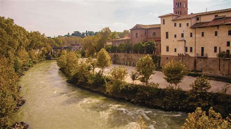 Ricostruzione artistica del tempio di Esculapio sull'Isola Tiberina