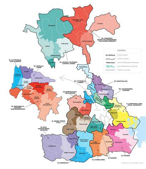 Mappa della diocesi di Vigevano con Gambolò e Sannazzaro evidenziate