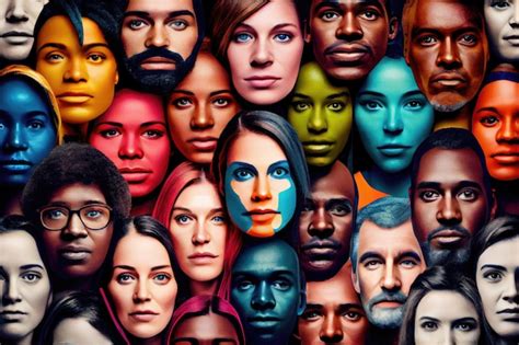 Mosaico di volti diversi che rappresentano la santità della porta accanto, con persone di ogni età e professione