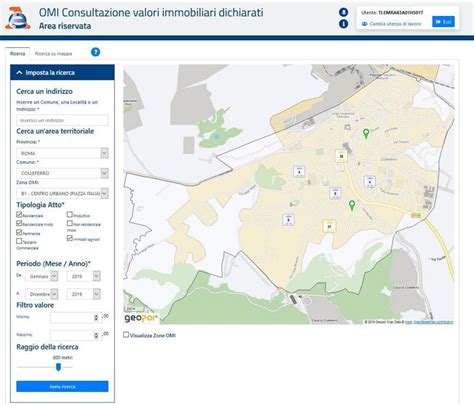 Mappa delle zone commerciali di Statte con evidenziazione dei valori immobiliari