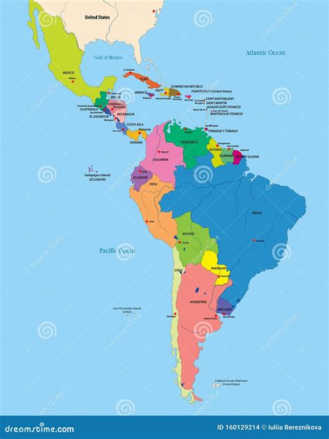 Mappa dell'America Latina con indicazione delle principali città culturali e musicali