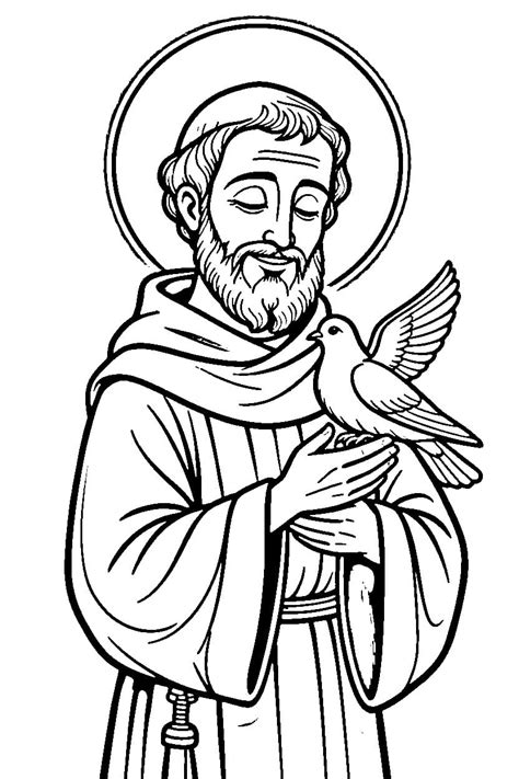 illustrazione di San Francesco che segna con un Tau la fronte di un frate