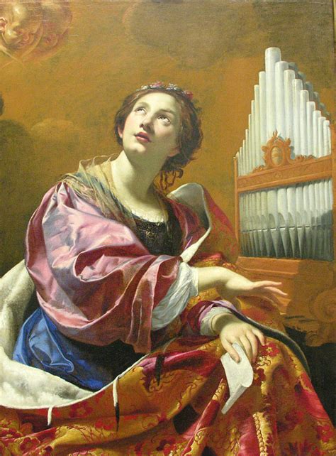 illustrazione di Santa Cecilia con strumento musicale