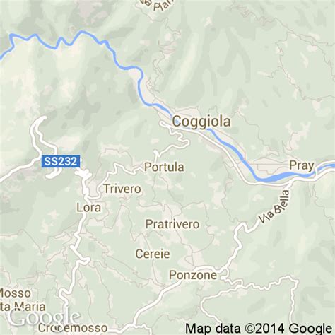 Mappa del comune di Portula nella provincia di Biella