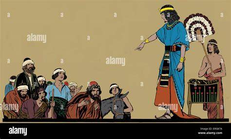 scena biblica dell'incontro di Giuseppe con i fratelli in Egitto